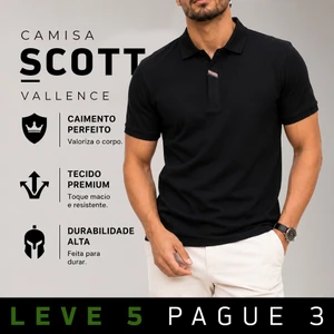 [LEVE 5 PAGUE 3] Camisa Masculina Scott em Algodão e Poliéster (Conforto e Sofisticação de Primeira!)