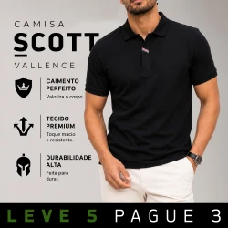 [LEVE 5 PAGUE 3] Camisa Masculina Scott em Algodão e Poliéster (Conforto e Sofisticação de Primeira!)