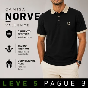 [LEVE 5 PAGUE 3] Camisa Masculina Norven em Algodão e Poliéster (A Presença Que Chama Atenção)