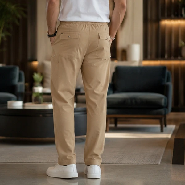 [LEVE 5 PAGUE 3] Calça Masculina Alfa em Sarja e Elastano (Moderna, Forte e Sofisticada!)