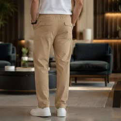 [LEVE 5 PAGUE 3] Calça Masculina Alfa em Sarja e Elastano (Moderna, Forte e Sofisticada!)