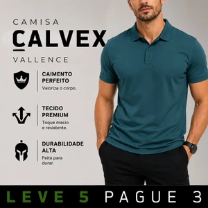 [LEVE 5 PAGUE 3] Camisa Masculina Calvex em Seda Gelo e Poliéster (Visual de Quem Lidera)
