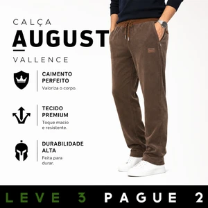 [LEVE 3 PAGUE 2] Calça Masculina Augusto em Tecido Moletom com Controle Térmico (Estilo de Alto Nível!)
