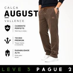 [LEVE 3 PAGUE 2] Calça Masculina Augusto em Tecido Moletom com Controle Térmico (Estilo de Alto Nível!)