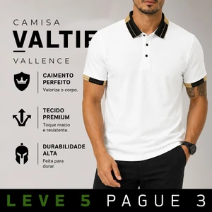 [LEVE 5 PAGUE 3] Camisa Masculina Valtieri em Algodão e Poliéster (Presença de Verdade!)