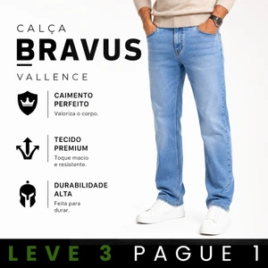 [LEVE 3 PAGUE 2] Calça Masculina Bravus em Jeans (Estilo de Homem Seguro!)