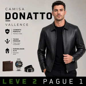 [Leve 2 Pague 1] Jaqueta Masculina Donatto em Couro Legítimo e Interior Forrado (Presença de Homem Bem-Vestido!) +3BRINDES