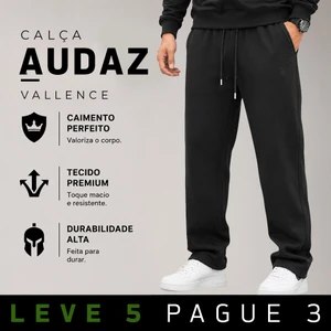 [LEVE 5 PAGUE 3] Calça Masculina Audaz em Tecido Moletom e Elastano (Estilo de Presença para o Inverno!)