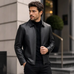 [Leve 2 Pague 1] Jaqueta Masculina Donatto em Couro Legítimo e Interior Forrado (Presença de Homem Bem-Vestido!) +3BRINDES