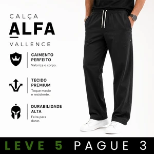 [LEVE 5 PAGUE 3] Calça Masculina Alfa em Sarja e Elastano (Moderna, Forte e Sofisticada!)