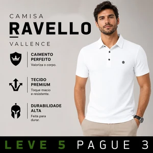  [LEVE 5 PAGUE 3] Polo Masculina Ravello em Malha Seda Gelo e Elastano Premium (Sofisticação em Cada Detalhe)