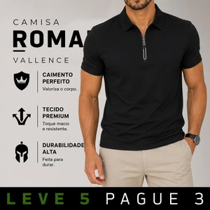 [LEVE 5 PAGUE 3] Camisa Masculina Roman em Algodão e Elastano Premium (Alto Padrão de Estilo!)