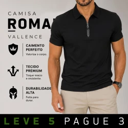[LEVE 5 PAGUE 3] Camisa Masculina Roman em Algodão e Elastano Premium (Alto Padrão de Estilo!)