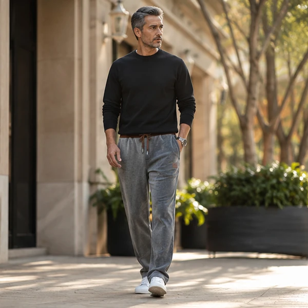 [LEVE 3 PAGUE 2] Calça Masculina Augusto em Tecido Moletom com Controle Térmico (Estilo de Alto Nível!)